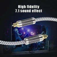Cable de Audio Óptico Digital con Conectores Chapados en Oro de 24K, Cable de Audio Óptico HiFi TOSLINK con Malla de Nailon