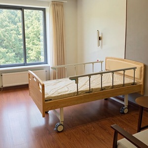Cama de Hospital Manual de Madera Sólida con Función de Elevación de Espalda y Piernas para Uso en Hogares de Cuidado para Personas Mayores - Product Image 2