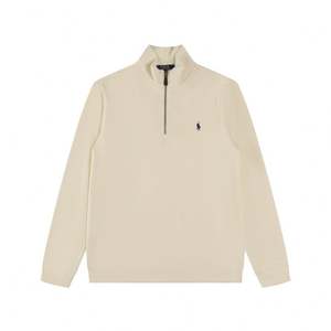 流行高品质奢侈品牌半拉链衬衫 Polo 男士时尚保罗刺绣针织套头休闲运动衫 - Product Image 1