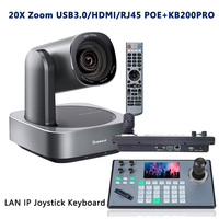 Cámara PTZ de Alta Calidad para Transmisión en Vivo 20x y Controlador de Teclado con Joystick 4D para Sistema de Videoconferencia