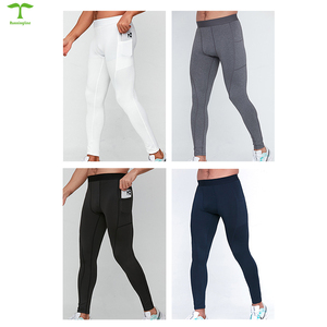 Made in China nuovo arrivo <span class=keywords><strong>Leggings</strong></span> con Design tascabile pantaloni della tuta a compressione di colore semplice da uomo collant sportivi da palestra indossano <span class=keywords><strong>Leggings</strong></span> da uomo - Product Image 6