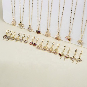 Joyería Oro, Conjuntos de Aretes y Collares, Joyería de Oro de 18K con Modelo Femenina, Venta al por Mayor de Joyería para Mujer en Dubái, Precio de Conjunto de Joyería - Product Image 1