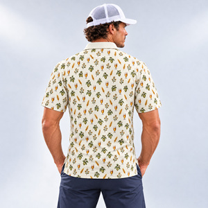 Camisa Polo Casual de Golf para Hombre con Microimpresión Personalizada, Color Crema, Antibacteriana, de Secado Rápido, para Deportes al Aire Libre, Fabricante - Product Image 2