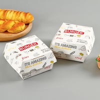 Caja de Papel Kraft con Logotipo Impreso Personalizado para Aperitivos, Caja Antigrasa para Papas Fritas y Hamburguesas, Embalaje para Comida Rápida para Llevar