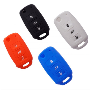 เคสหุ้มกุญแจรถทำจากซิลิโคน3ปุ่ม,สำหรับ VW Golf 4 5 6 7 Bora Jetta POLO MK4 MK6 Bora <span class=keywords><strong>Passat</strong></span> <span class=keywords><strong>B5</strong></span> B6ด้วง - Product Image 2