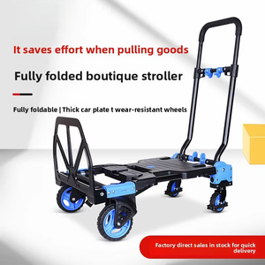 Portable Small Folding Swivel <strong>Wheels</strong> Platform Structure Trailer <strong>Hand</strong> Carts Shopping Cart Shopping <strong>Trolley</strong> for Carrying Goods - Product Image 4