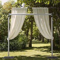 Support métallique horizontal réglable en alliage d'aluminium, cadre télescopique pour rideau, support de fond pour décoration intérieure/extérieure