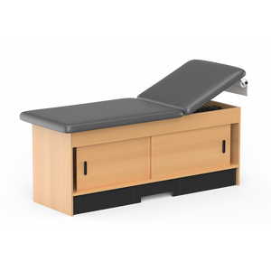 Muebles de Hospital Estilo Gabinete de Madera, Camillas de Terapia Física con Cojín, Mesa de Exploración Médica con 4 Puertas Corredizas - Product Image 1