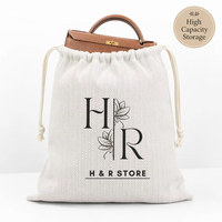 Sac à cordon de luxe à chevrons, prix d'usine, pour emballage de sacs à main, pochette cadeau personnalisée avec logo imprimé, sac anti-poussière en coton sergé