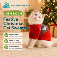 Vêtements d'hiver pour chat : Pull tricoté rouge festif du Nouvel An, anti-peluchage, en acrylique, motif étoile quadrillée, moderne, pour chat Ragdoll, Nouvel An chinois