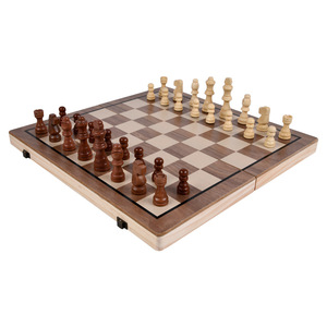 Large 15*15 Inches Wooden <strong>Chess</strong> <strong>Set</strong> with 39 Pieces Portable Folding Magnetic Travel Board Game for Promotional &amp; Business Gifts - Product Image 2