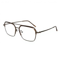 Gafas Ópticas Clásicas de Moda, Montura Metálica, Diseño Cuadrado, Monturas de Gafas Ópticas para Hombre y Mujer