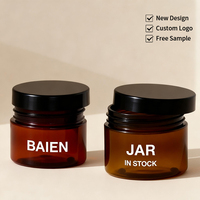 Prix usine pots de crème de luxe vides en plastique 100g pot de crème Petg brun rouge couleur pots de crème de beauté pour cosmétiques