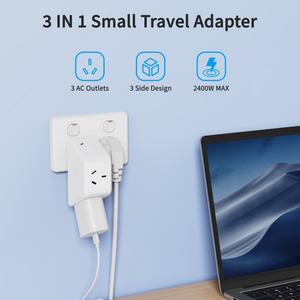 3 outlet AC 2400W adaptor perjalanan, Extender Multi steker 240V aplikasi industri IP21 berperingkat 10A - Product Image 4