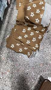 Lila bebé niña niños niño manga corta Camiseta <span class=keywords><strong>punto</strong></span> flor patrón personalizado verano conjunto pantalones cortos - Product Image 4