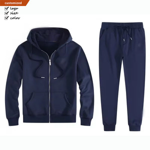 Ensemble de cardigan à capuche en coton, nouvelle micro-étiquette brodée, logo brodé personnalisé, cardigan à fermeture éclair d'hiver, ensemble de pull, ensemble 2 pièces - Product Image 3