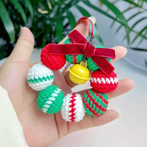 Acessório Decorativo de Natal Feito à Mão em Crochê com Corda Trançada para Pendurar na Árvore de Natal, Espelho de Carro e Decoração de Casa - Pingente Artificial de Natal - Product Image 5