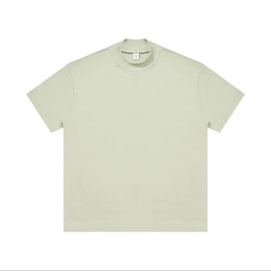 T-shirt col roulé Hip Hop pour homme, coupe oversize, grammage lourd, col côtelé épais, col montant, personnalisable avec logo - Product Image 5