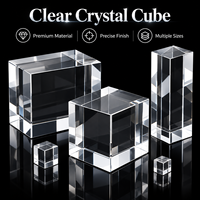 Cube en cristal K9 transparent gravé au laser sur mesure HBL, surface lisse, en vrac, pour cadeau photo de mariage