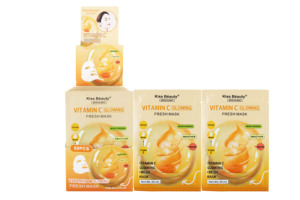 Fournisseur chinois en gros, étiquette privée Kiss Beauty, logo personnalisé, <span class=keywords><strong>masque</strong></span> hydratant éclatant à la vitamine C - Product Image 3