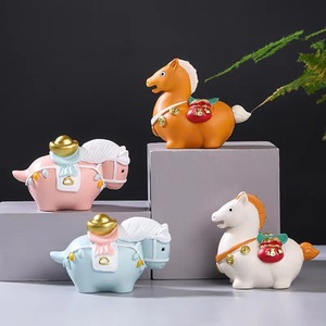 <b>Little</b> Fatty <b>Horse</b> Resin Figurine Chinese New Year Zodiac Souvenir Cultural Gift Set - Product Image 1