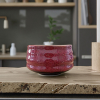 Ensemble de thé matcha japonais de luxe Harmony 7 pièces comprenant un fouet en bambou, un bol, une bouche verseuse, un porte-poudre de thé vert, un tamis, un coffret cadeau rose saumon