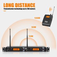 Système de monitoring intra-auriculaire professionnel XTUGA IEM1200 4 Bodypack double canal avec logo personnalisé, affichage LCD numérique UHF, piles AA