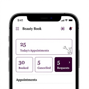 Application de réservation pour salon de beauté : coupes de cheveux, spa, maquillage, soins de la peau, manucure, pédicure, services de beauté, stock multi-langues, compatible MAC/Linux - Product Image 1