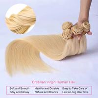613 Bundles de Cheveux Humains Blonds, Lisses, 30 Pouces, 41 Bundles de Cheveux Humains Vierges Brésiliens Non Traités, Extensions de Tissage