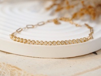 Bracelet de tennis en or massif 18k, vrai diamant, amour délicat, pour dames, fin, pur or, sans ternissement, réglable, dubaï