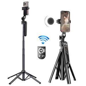 Perche à <span class=keywords><strong>selfie</strong></span> pliable professionnelle à rotation automatique avec suivi du visage et lumière d'appoint, portée de 10 m, 180 cm, directement de l'usine - Product Image 1