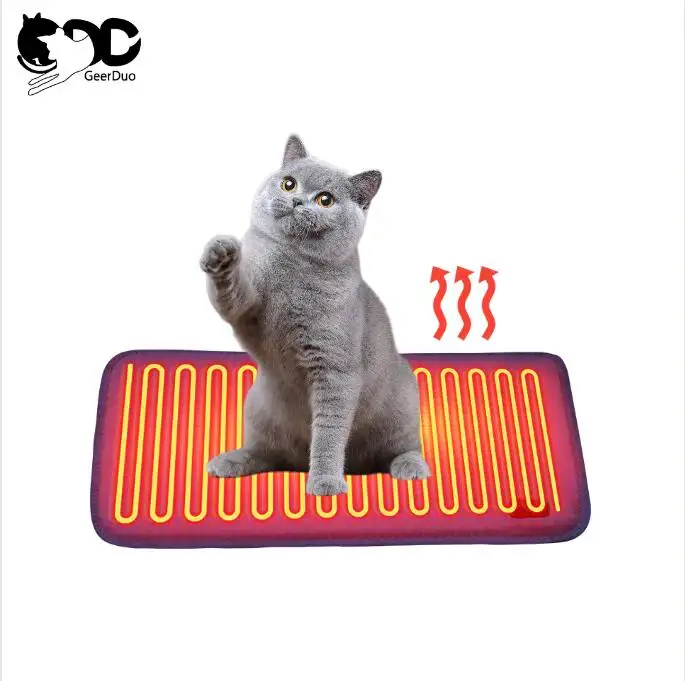 GeerDuo Couverture thermique électrique en fibre de carbone auto-chauffante Matelas chauffant infrarouge lavable pour chiens et chats
