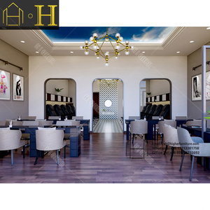 Lux Design Barber Shop Furniture With Mdf Metal <strong>Grey</strong> <strong>Display</strong> <strong>Cabinet</strong> for Hair Salon - Product Image 2