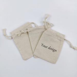 กระเป๋าผ้าฝ้ายแบบหูรูดพิมพ์ลายโลโก้ได้ตามต้องการ - Product Image 3