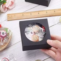 Boîte à savon pliable en papier kraft brun écologique personnalisée avec fenêtre transparente pour emballage cadeau, faveurs de mariage et de fête