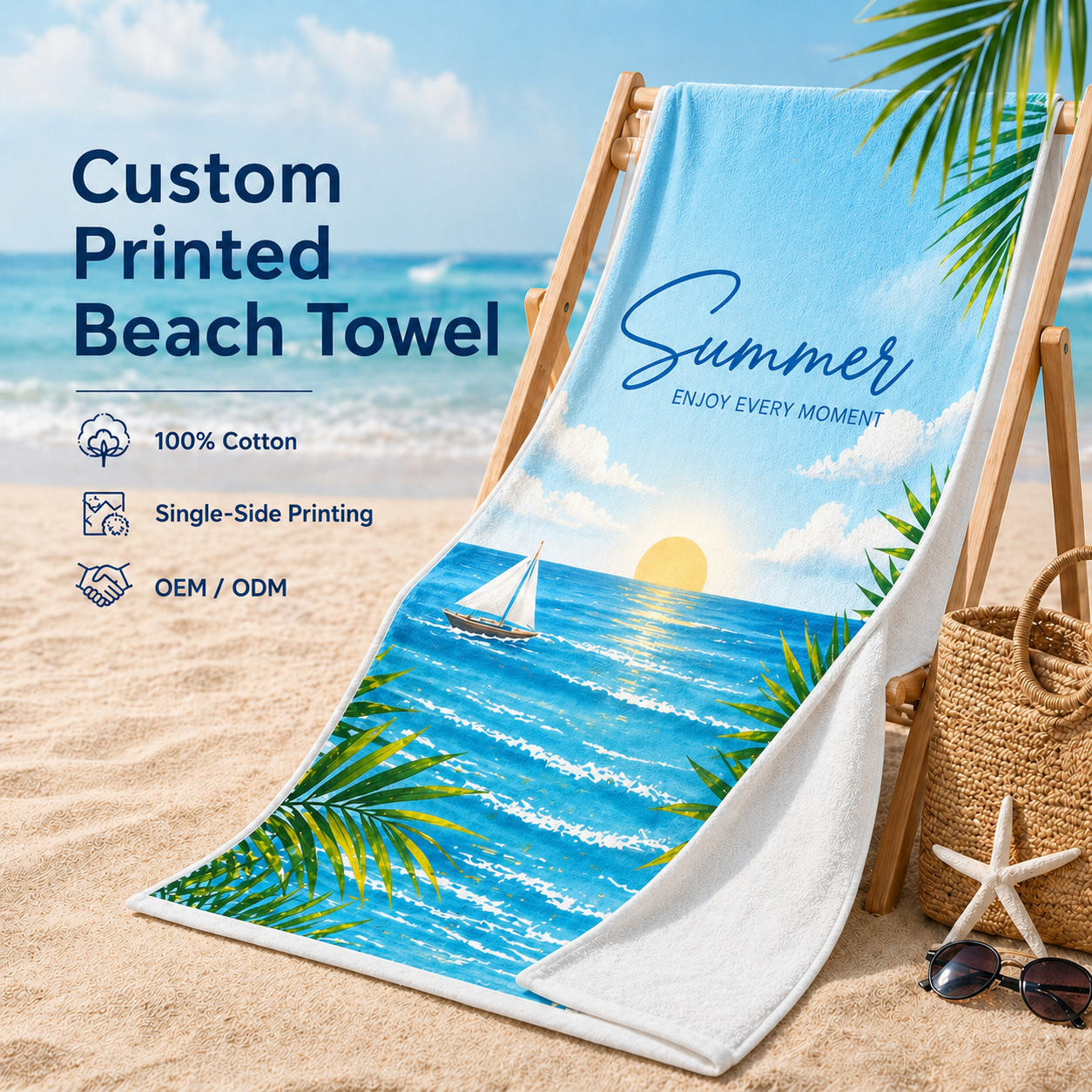 Custom Striped Beach Towel #L7258