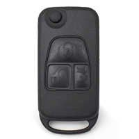 Carcasa de Repuesto para Llave de Coche con Control Remoto de 3 Botones, Cubierta Protectora Modificada, Carcasa de Llave Plegable de 2 Vías con Luz