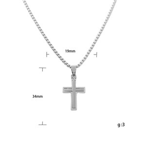 Men's Stainless Steel <b>Cross</b> Pendant Necklace Geometric Design Gift Jewelry 120188 - Product Image 5