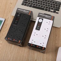 Stopkontak Listrik Argentina Standar dengan 2 Port Pengisian Daya USB dan 2 Port USB-C, Dilengkapi Kabel Ekstensi 2 Meter