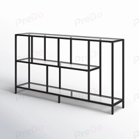 Table console moderne en acier avec hauteur réglable et montage facile pour le rangement dans le salon