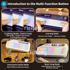 NUEVO <span class=keywords><strong>Piano</strong></span> de Juguete con Pantalla Táctil Rainbow Light para Niños, Teclado Electrónico Portátil de 13 Teclas, Juguetes Musicales de Aprendizaje Temprano para Niños Pequeños, CE - Product Image 2