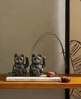 Statue Maneki Neko en résine vintage 120*80*140mm, figurine de chat porte-bonheur antique, décoration de table pour la maison