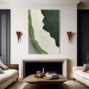 Green sea ocean waves Hand painted <b>Framed</b> Wall Arts Large <b>Canvas</b> Oil Painting Indoor home decor gift for housewarming - Product Image 2