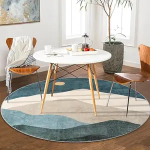 Custom Shape Small Floor Rug Custom Colorful Pattern Wool Silk Center Carpet for Hotel