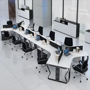 कार्यालय कक्ष घुमावदार काम स्टेशन डेस्क उच्च गुणवत्ता 3 5 6 7 8 10 व्यक्ति कार्य केंद्र कार्यालय डेस्क वक्र