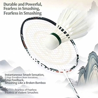 Volant de badminton en plumes d'oie haute durabilité E008, hybride 2 couches en liège, vol stable pour entraînement et match, direct usine OEM