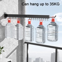 En Stock extensible en alliage d'aluminium 3 niveaux pliant sèche-linge cintre pliable mural étendoir à linge