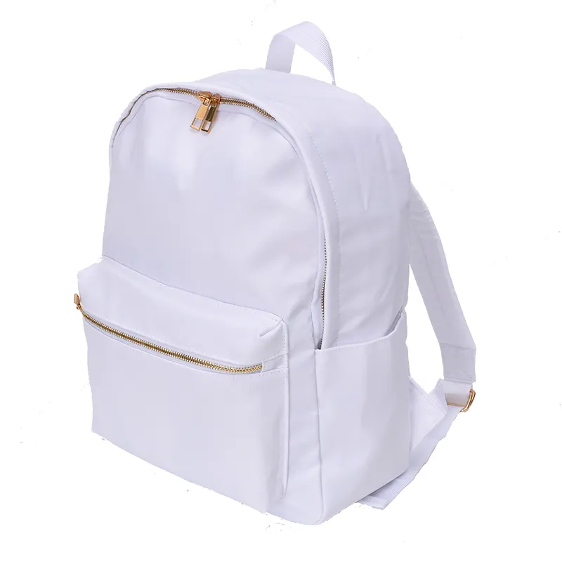 Sun Clover In Stock 13 Inch and 15 Inch Nylon School Bag Backpack With Glitter Varsity Letters Patches