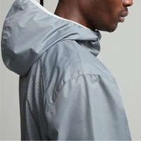 Hauts décontractés imperméables imprimés, légers, techniques, en tissu tissé, pour homme, avec capuche ajustable, veste zippée intégrale