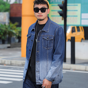 Veste en jean dégradé <span class=keywords><strong>grande</strong></span> <span class=keywords><strong>taille</strong></span> pour hommes, style coréen, coupe ample, manches longues, haute qualité, pour couples - Product Image 5